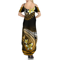 Hawaii Summer Maxi Dress Polynesian Shark with Kakau Gold Version LT01 - Polynesian Pride