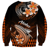 Hawaii Sweatshirt Polynesian Shark with Kakau Orange Version LT01 - Polynesian Pride