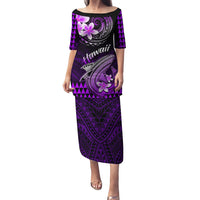 Hawaii Puletasi Polynesian Shark with Kakau Purple Version LT01 Long Dress Purple - Polynesian Pride