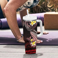Hawaii Tumbler With Handle Polynesian Shark with Kakau Red Version