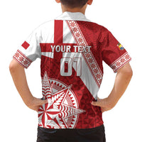 Custom Tonga Rugby Mate Maa Family Matching Puletasi and Hawaiian Shirt Ngatu Pattern
