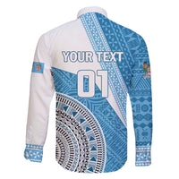 Custom Fiji Rugby Bati Family Matching Long Sleeve Bodycon Dress and Hawaiian Shirt Tapa Pattern