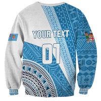 Custom Fiji Rugby Bati Sweatshirt Tapa Pattern