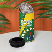 Cook Islands Rugby Kukis 4 in 1 Can Cooler Tumbler Circle Stars