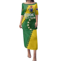 Custom Cook Islands Rugby Kukis Family Matching Puletasi and Hawaiian Shirt Circle Stars