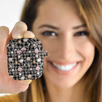 Hawaiian Ocean Seashells AirPods Case Black Palaka Pattern