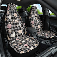 Hawaiian Ocean Seashells Car Seat Cover Black Palaka Pattern