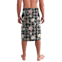 Hawaiian Ocean Seashells Lavalava Black Palaka Pattern