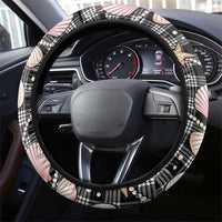 Hawaiian Ocean Seashells Steering Wheel Cover Black Palaka Pattern