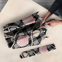 Hawaiian Ocean Seashells Umbrella Black Palaka Pattern