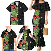 Hawaiian Hibiscus Plumeria Family Matching Mermaid Dress and Hawaiian Shirt Tropical Leaves LT01 - Polynesian Pride