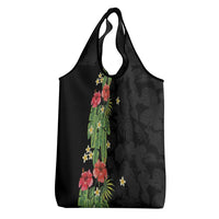 Hawaiian Hibiscus Plumeria Grocery Bag Tropical Leaves