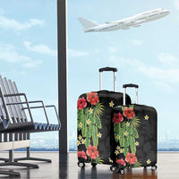 Hawaiian Hibiscus Plumeria Luggage Cover Tropical Leaves