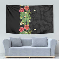 Hawaiian Hibiscus Plumeria Tapestry Tropical Leaves