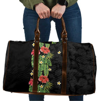 Hawaiian Hibiscus Plumeria Travel Bag Tropical Leaves