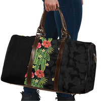 Hawaiian Hibiscus Plumeria Travel Bag Tropical Leaves