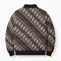 Yogyakarta Parang Batik Motifs Bomber Puffer Jacket Indonesian Traditional Pattern