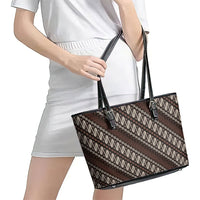Yogyakarta Parang Batik Motifs Leather Tote Bag Indonesian Traditional Pattern