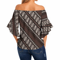Yogyakarta Parang Batik Motifs Off Shoulder Wrap Waist Top Indonesian Traditional Pattern LT01 - Polynesian Pride