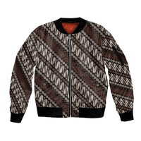 Yogyakarta Parang Batik Motifs Sleeve Zip Bomber Jacket Indonesian Traditional Pattern