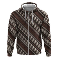 Yogyakarta Parang Batik Motifs Zip Hoodie Indonesian Traditional Pattern
