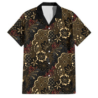 Batik Sekar Jagad Family Matching Off The Shoulder Long Sleeve Dress and Hawaiian Shirt Indonesian Traditional Pattern LT01 Dad's Shirt - Short Sleeve Black - Polynesian Pride