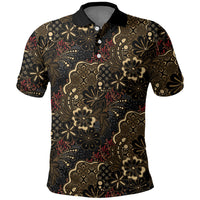 Batik Sekar Jagad Polo Shirt Indonesian Traditional Pattern LT01 Black - Polynesian Pride