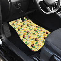 Hawaii Hula Girl Tropical Car Mats Yellow Palaka