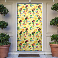 Hawaii Hula Girl Tropical Door Cover Yellow Palaka