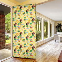 Hawaii Hula Girl Tropical Door Cover Yellow Palaka