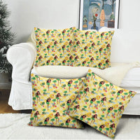 Hawaii Hula Girl Tropical Pillow Cover Yellow Palaka