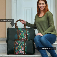 Hawaii Hummingbird Tropical Flowers Travel Bag Dark Green