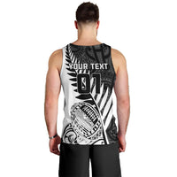 Custom New Zealand Silver Fern Rugby Men Tank Top Aotearoa Maori White Version LT01 - Polynesian Pride