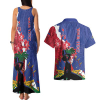 Personalised Haiti Le Marron Inconnu Couples Matching Tank Maxi Dress and Hawaiian Shirt Dashiki Mix Polynesian Pattern