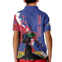 Personalised Haiti Le Marron Inconnu Kid Polo Shirt Dashiki Mix Polynesian Pattern