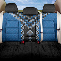 Blue Niho Taniwha Mix Poutama Back Car Seat Cover Unique Taniko Aotearoa