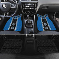 Blue Niho Taniwha Mix Poutama Car Mats Unique Taniko Aotearoa