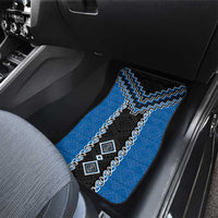 Blue Niho Taniwha Mix Poutama Car Mats Unique Taniko Aotearoa