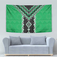 Green Niho Taniwha Mix Poutama Tapestry Unique Taniko Aotearoa