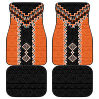 Orange Niho Taniwha Mix Poutama Car Mats Unique Taniko Aotearoa