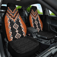 Orange Niho Taniwha Mix Poutama Car Seat Cover Unique Taniko Aotearoa