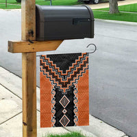 Orange Niho Taniwha Mix Poutama Garden Flag Unique Taniko Aotearoa