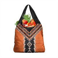 Orange Niho Taniwha Mix Poutama Grocery Bag Unique Taniko Aotearoa