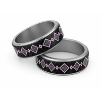 Purple Niho Taniwha Mix Poutama Classic Ring Unique Taniko Aotearoa - Polynesian Pride