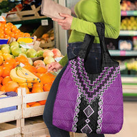 Purple Niho Taniwha Mix Poutama Grocery Bag Unique Taniko Aotearoa