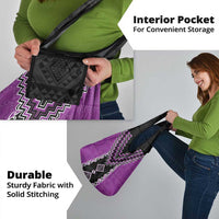 Purple Niho Taniwha Mix Poutama Grocery Bag Unique Taniko Aotearoa