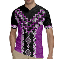 Purple Niho Taniwha Mix Poutama Rugby Jersey Unique Taniko Aotearoa
