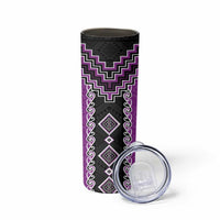 Purple Niho Taniwha Mix Poutama Skinny Tumbler Unique Taniko Aotearoa LT01 - Polynesian Pride