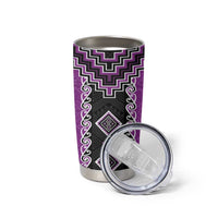 Purple Niho Taniwha Mix Poutama Tumbler Cup Unique Taniko Aotearoa