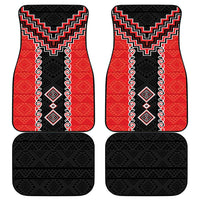 Red Niho Taniwha Mix Poutama Car Mats Unique Taniko Aotearoa
